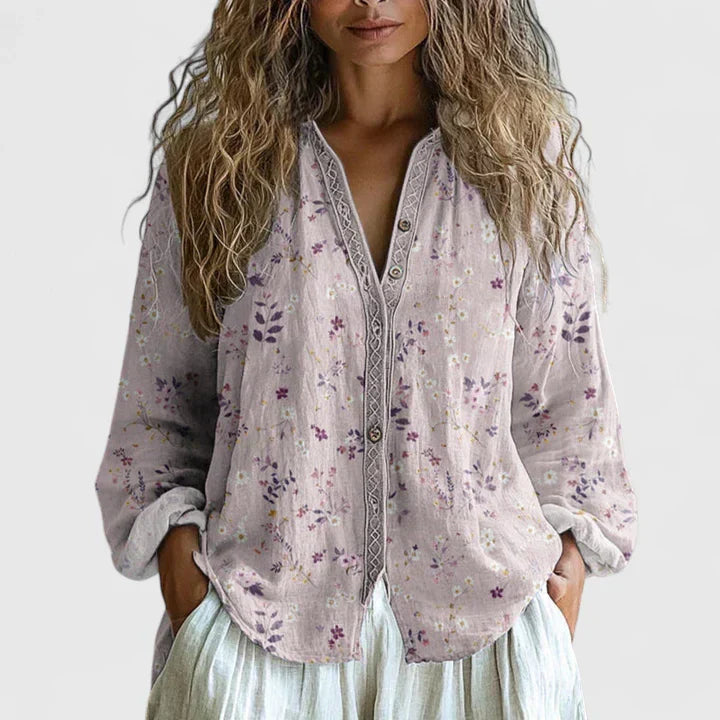 VIOLETTA | BLUSA BOHO CON RICAMI FLOREALI