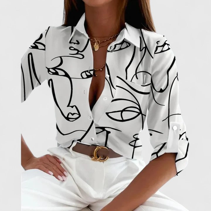 SOFIA | CAMICIA GEOMETRICA ELEGANTE