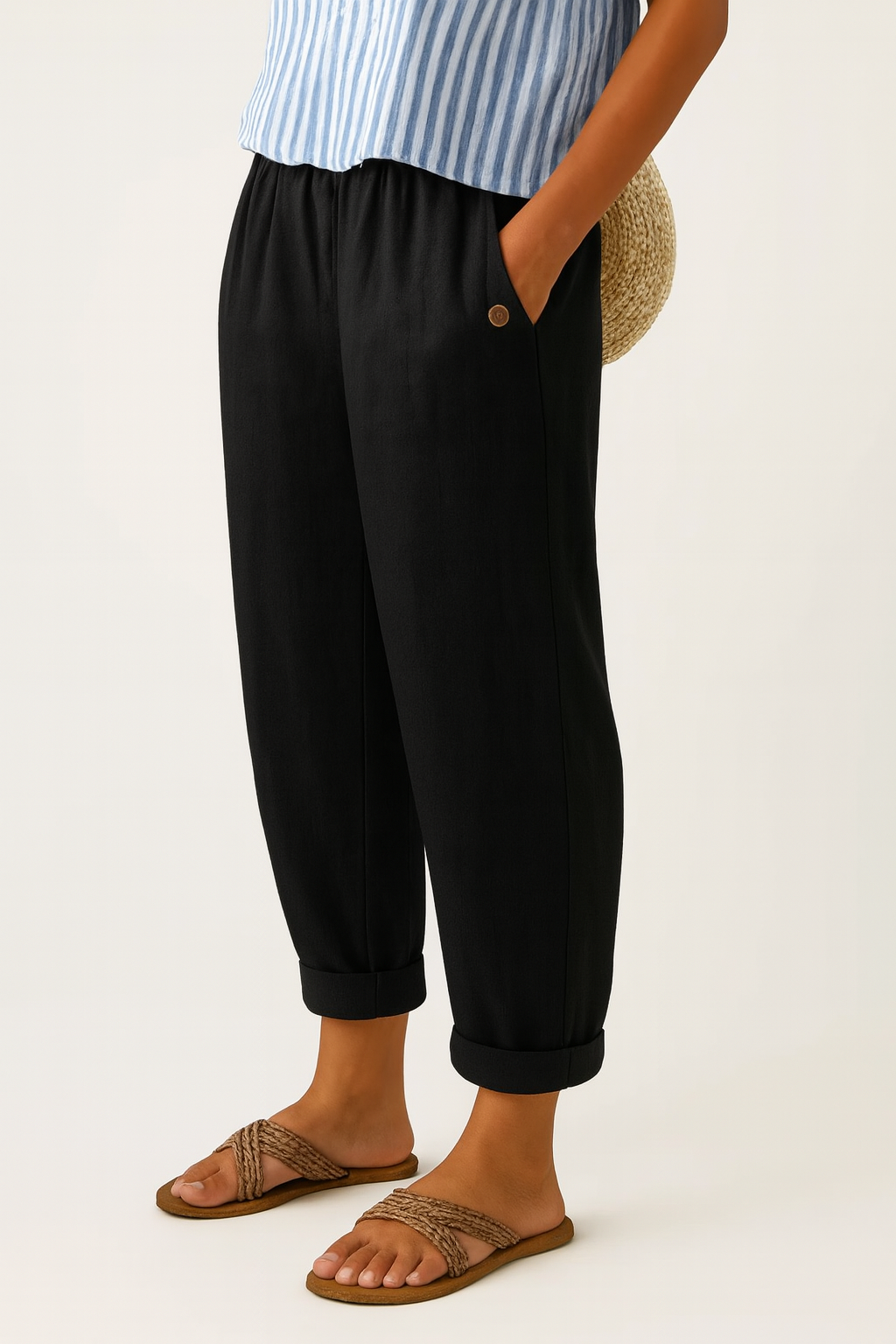 LUCIA | PANTALONI IN LINO MORBIDI CON VITA ELASTICIZZATA