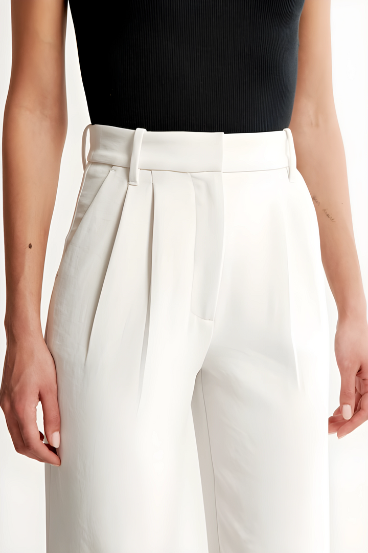 VALENTINA | PANTALONI ELEGANTI A VITA ALTA CON PIEGHE