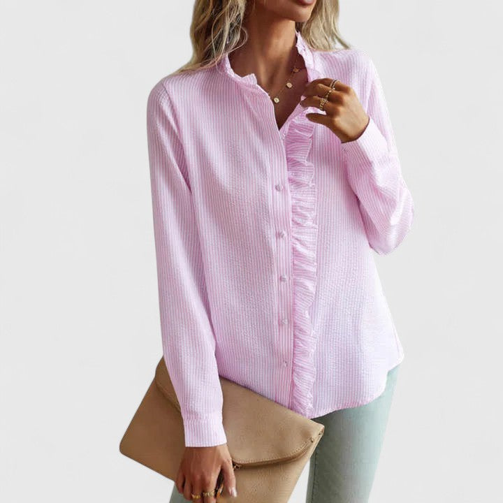 CELESTE | CAMICIA ELEGANTE CON ROUCHES