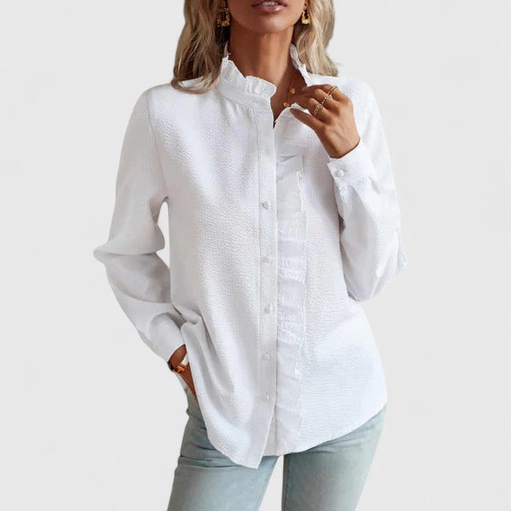 CELESTE | CAMICIA ELEGANTE CON ROUCHES