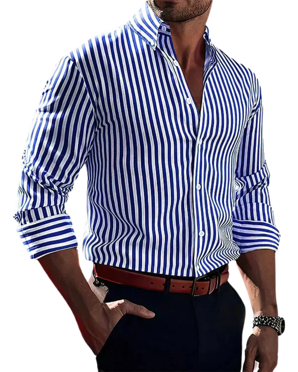 GABRIELE | CAMICIA ELEGANTE A RIGHE DALLO STILE MODERNO
