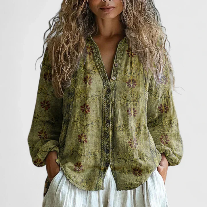 VIOLETTA | BLUSA BOHO CON RICAMI FLOREALI