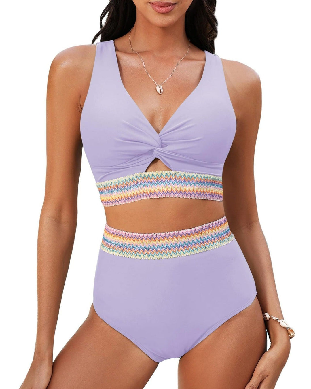 SELENA | BIKINI A VITA ALTA CON DETTAGLI ETNICI