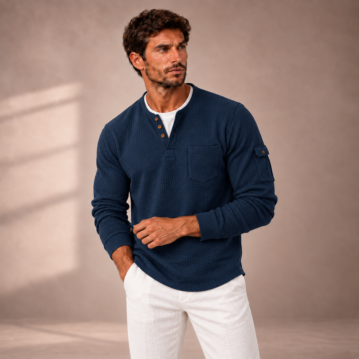 ANDREA | MAGLIA HENLEY CASUAL A MANICA LUNGA