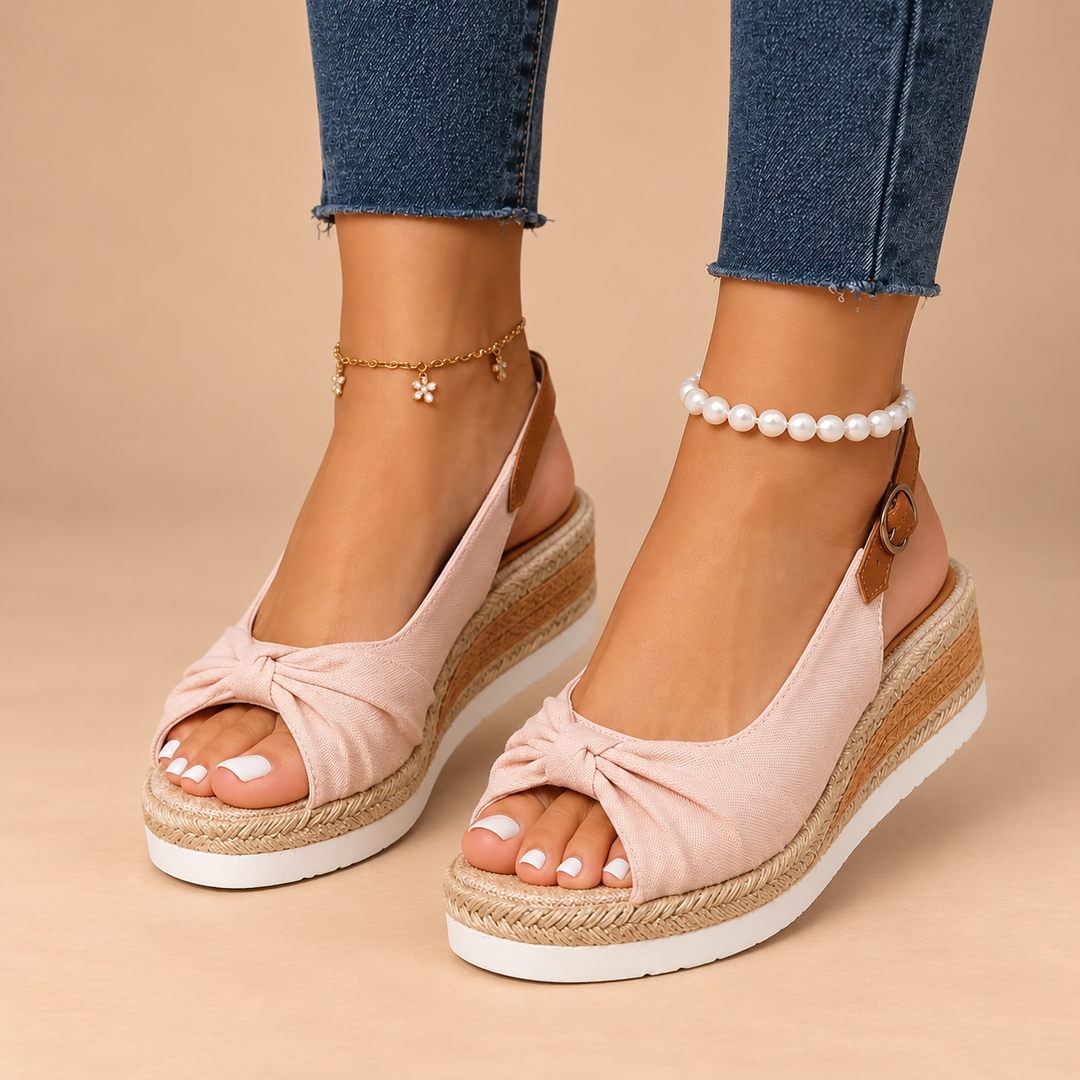 BIANCA | SANDALI PLATFORM CON FIOCCO ELEGANTE