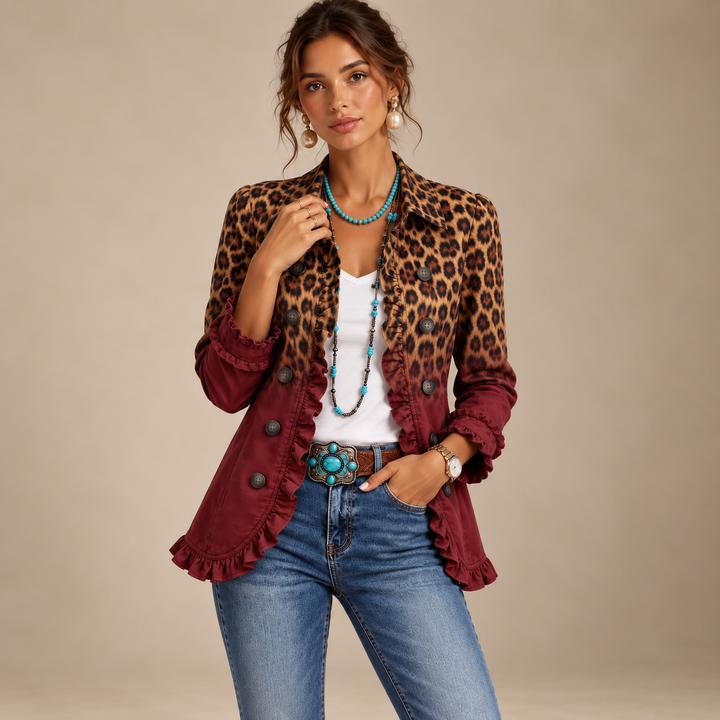 Camelia | Giacca Ombré Leopardo e Bordeaux