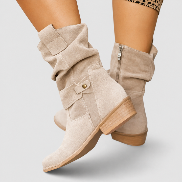 Camilla | Tronchetti Morbidi in Camoscio Beige