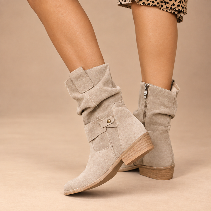 Camilla | Tronchetti Morbidi in Camoscio Beige