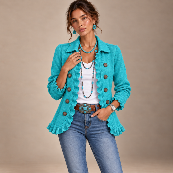 Caraibi | Giacca in Maglia Turchese
