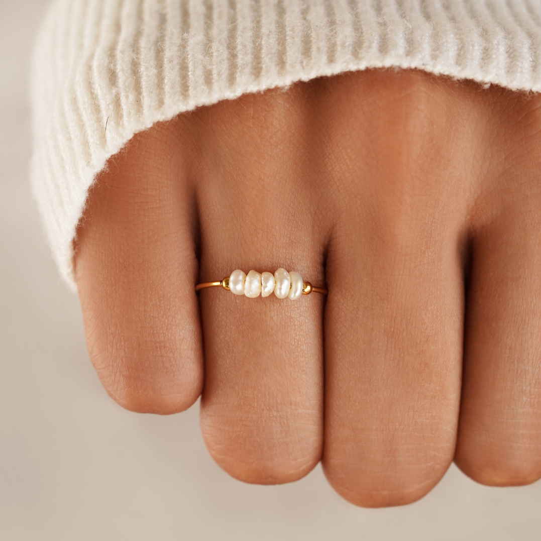 PERLINA | ANELLO CON PERLE NATURALI