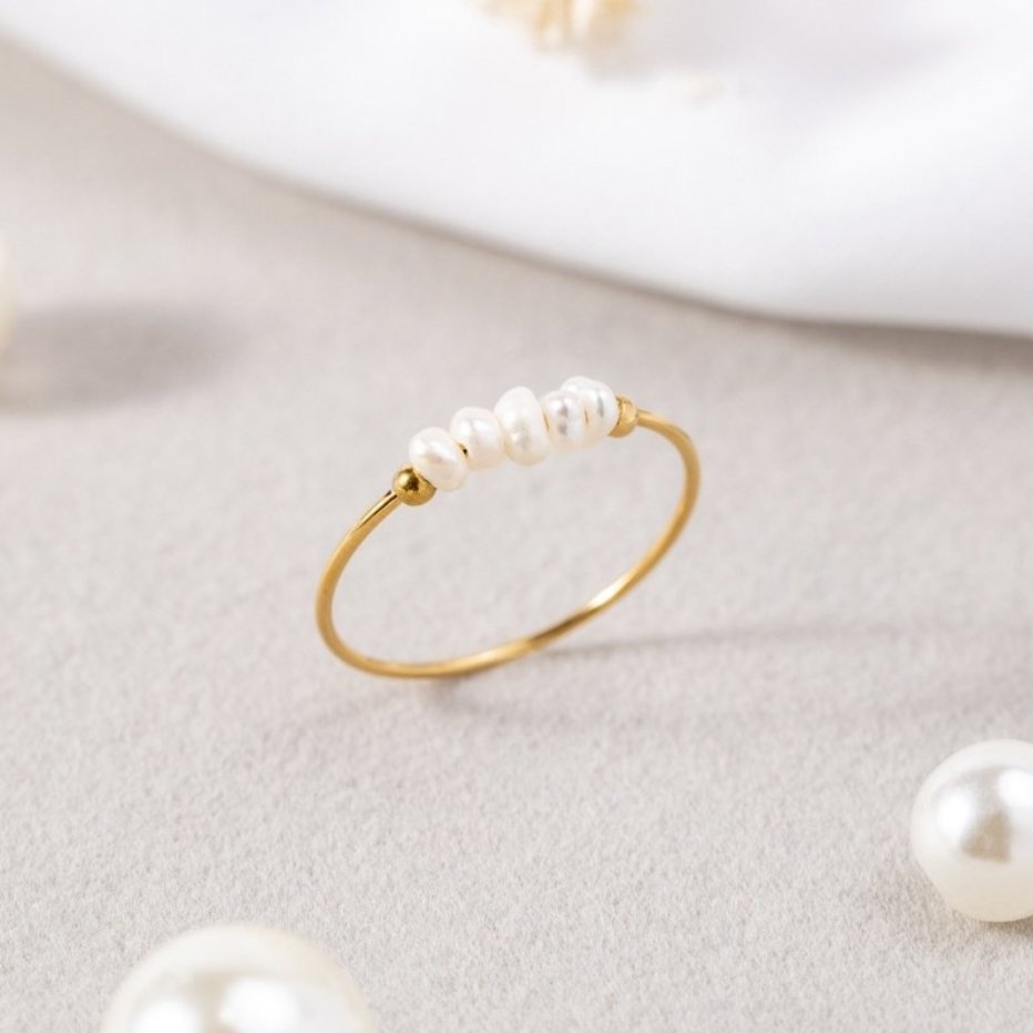 PERLINA | ANELLO CON PERLE NATURALI