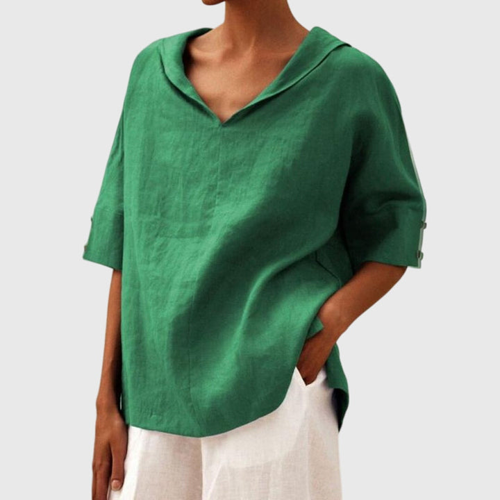 AURORA | BLUSA IN LINO MINIMAL ELEGANTE