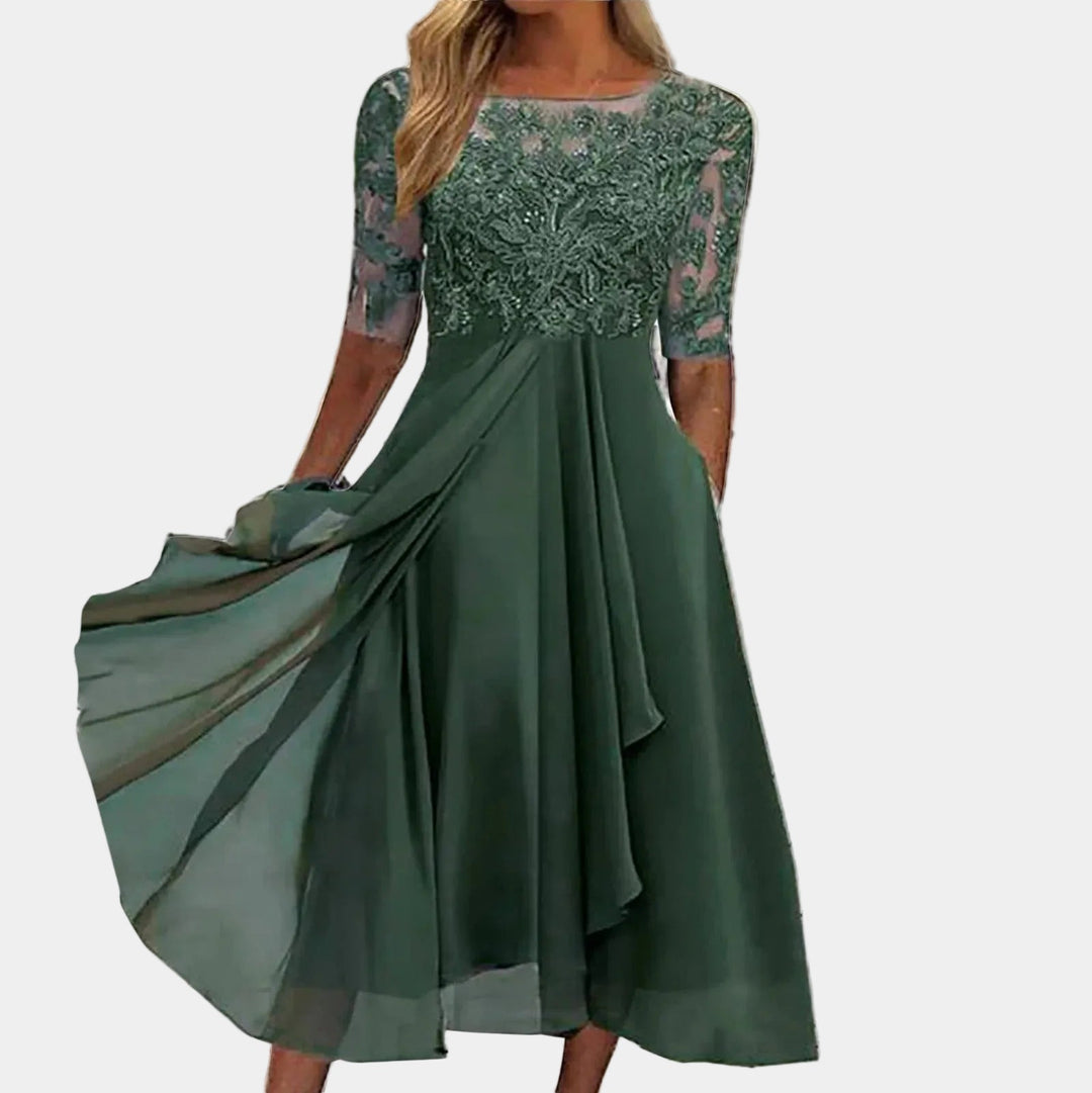 CHIARA | ABITO MIDI ELEGANTE IN PIZZO