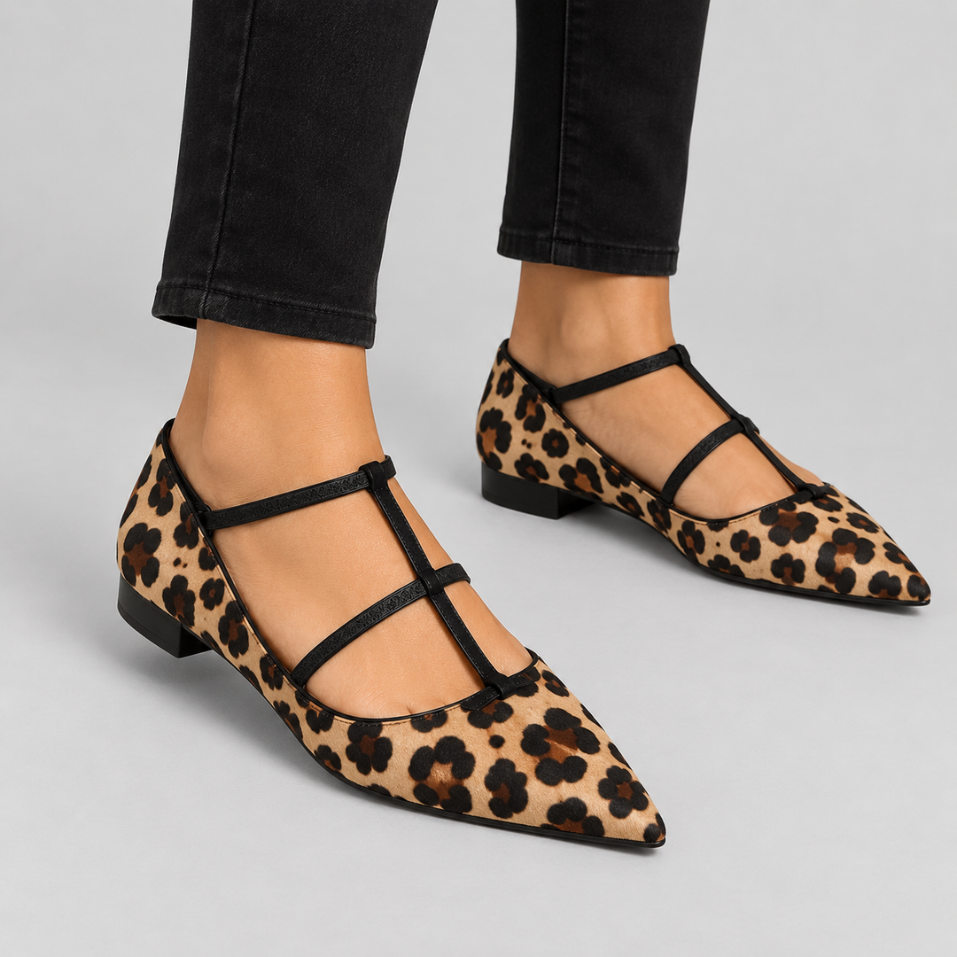Franca | Mocassini con tacco e cinturino leopardato