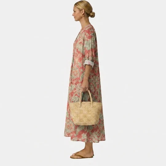 Francesca | Abito Midi Floreale a Maniche Lunghe