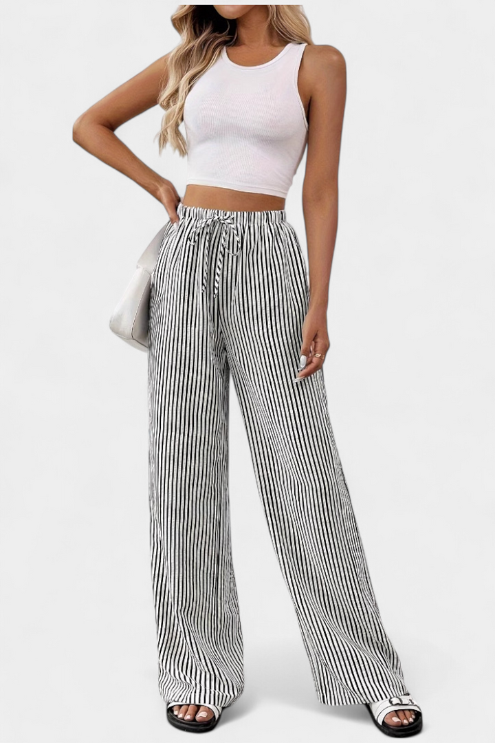 CHIARA | PANTALONI PALAZZO A RIGHE