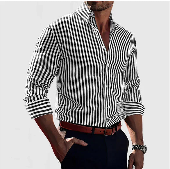 GABRIELE | CAMICIA ELEGANTE A RIGHE DALLO STILE MODERNO