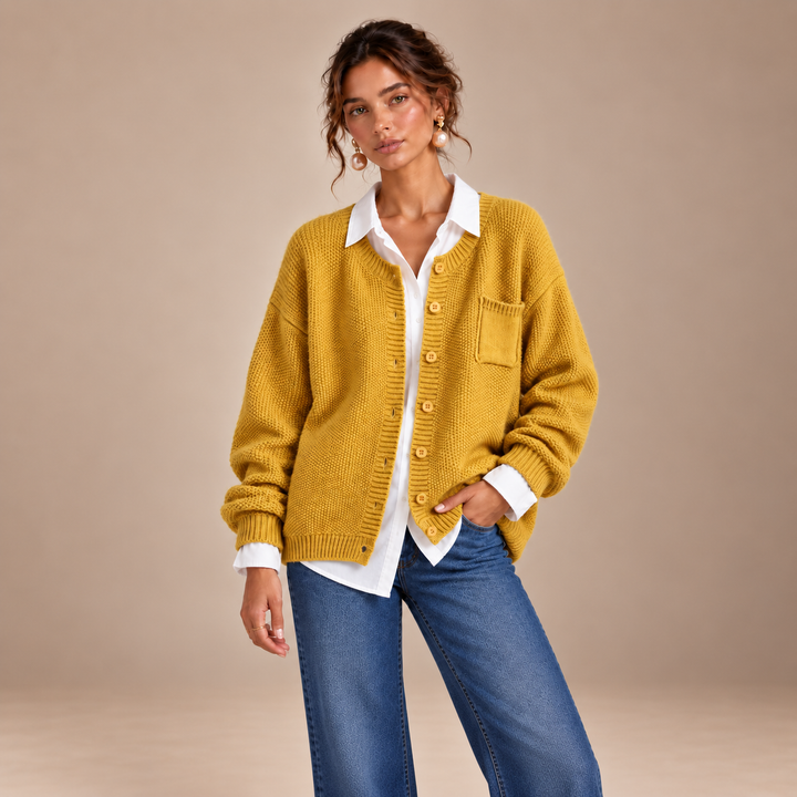 Lavinia | 	Cardigan Comodo con Bottoni