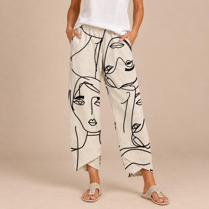 MARTA | PANTALONI ARTISTICI IN LINO
