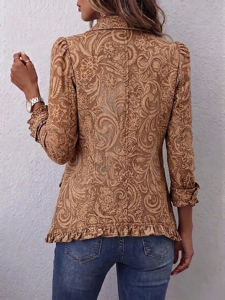 Havana | Giacca Caramello Stampa Paisley Floreale