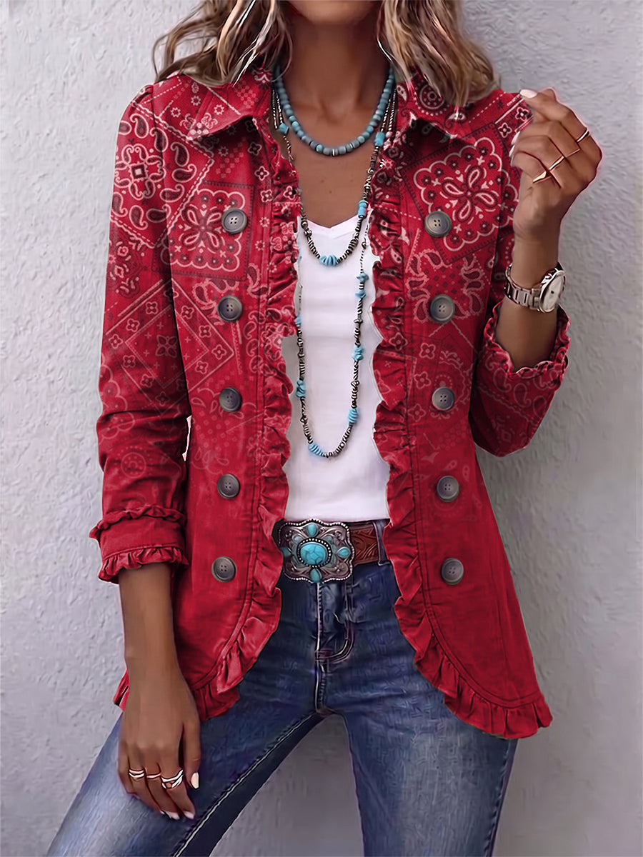 Rubina | Giacca Rossa Stampa Bandana