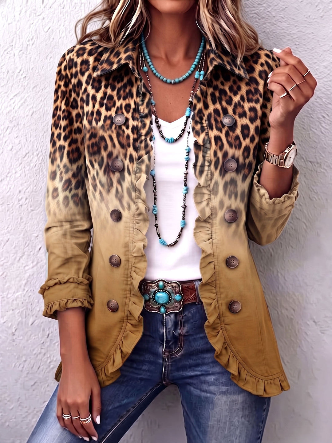 Savana | Giacca Ombré Leopardo e Kaki