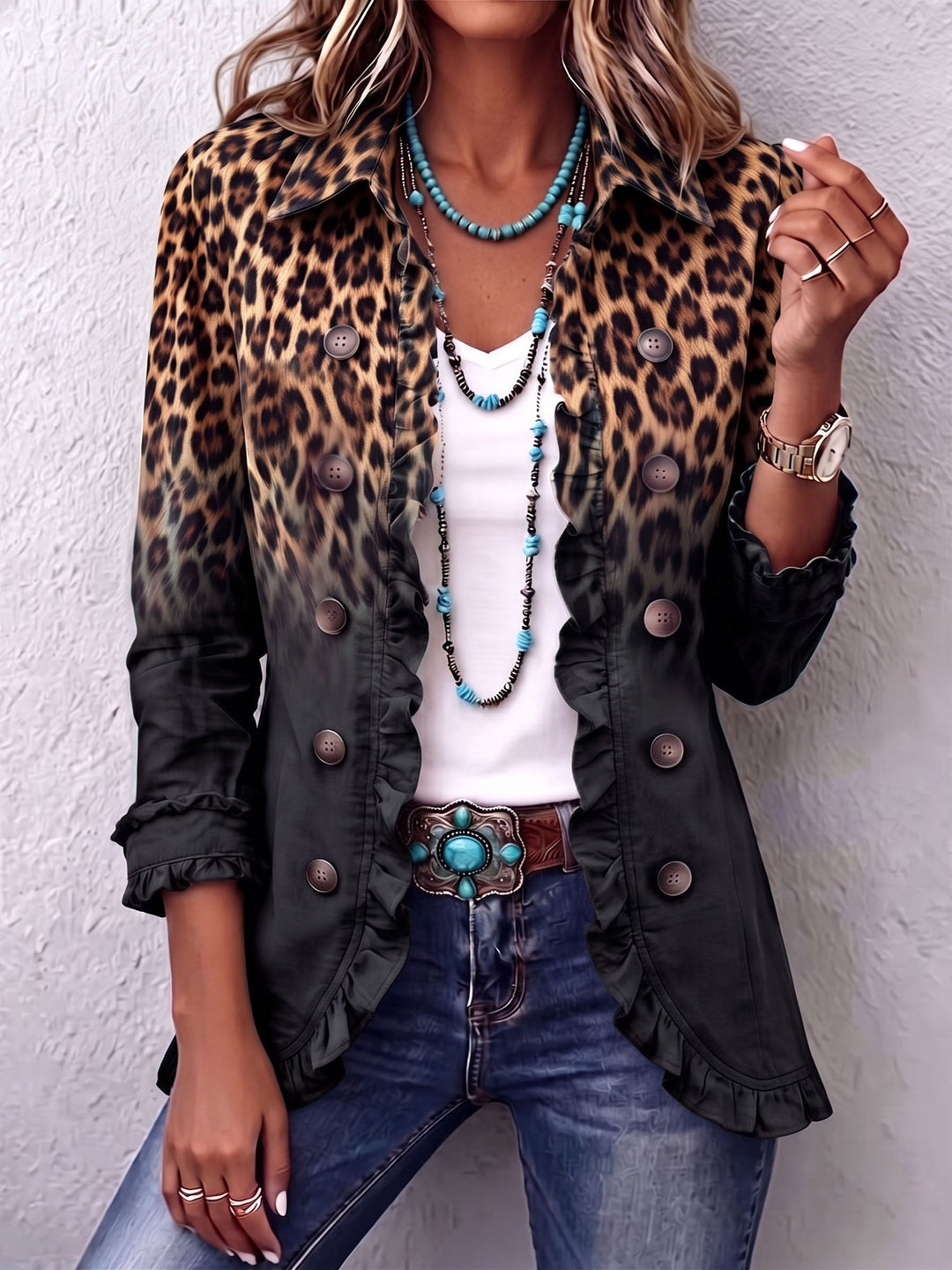 Notturna | Giacca Ombré Leopardo e Nero