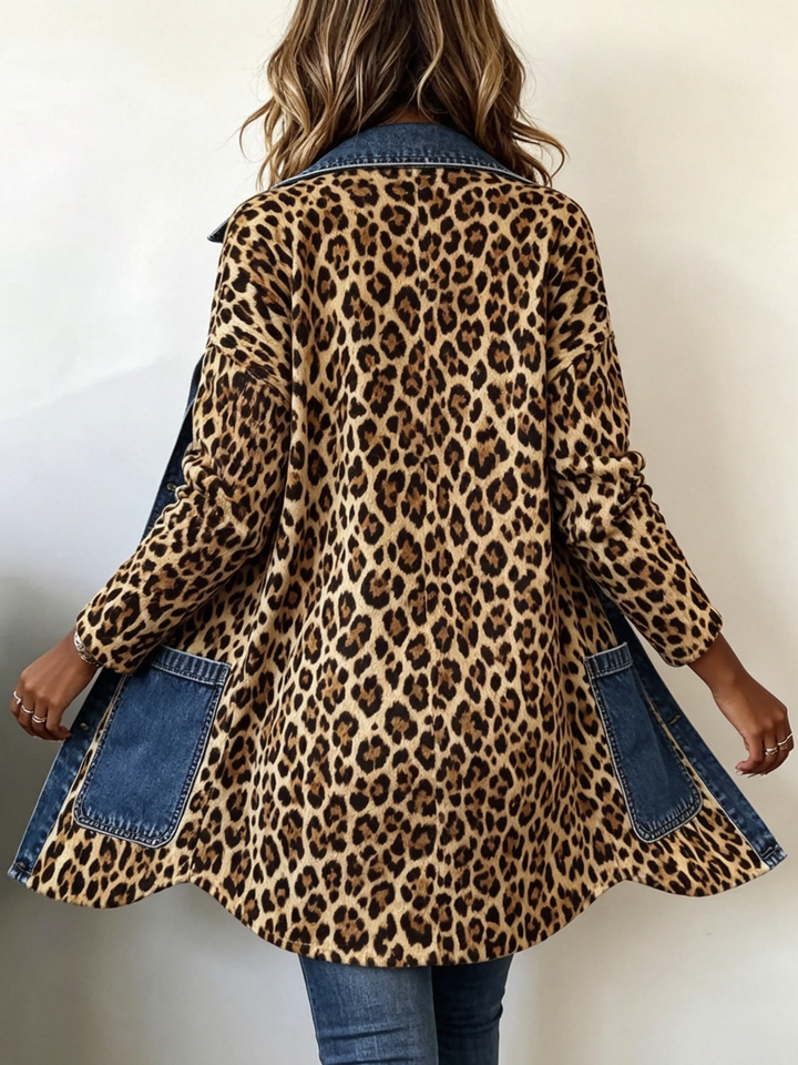 Selvaggia | Giacca Denim Patchwork Leopardo