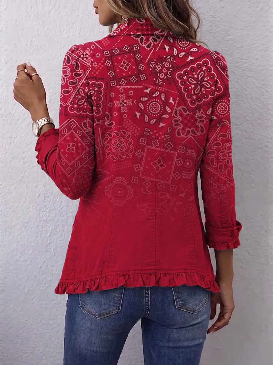 Rubina | Giacca Rossa Stampa Bandana