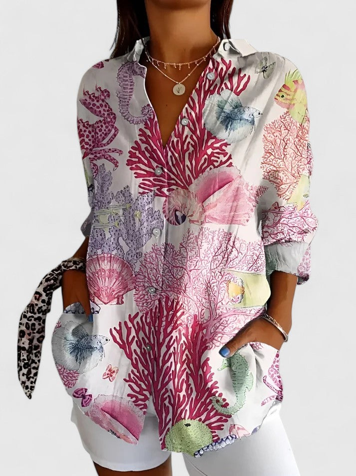 MARINA | CAMICIA ESTIVA STAMPA OCEANICA